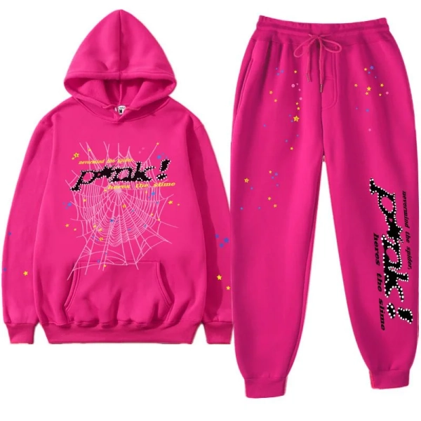 Sp5der P*NK Tracksuit Pink | SpiderHoodie.org