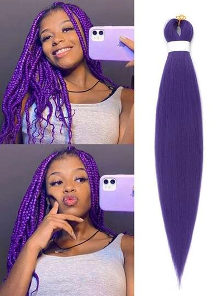 Halloween Pre Stretched Braided Hair Extension 26 Inch Braid Without Knot Box Professional Synthetic Crochet Natural EZ Braid Burn Black Wine Hair Band