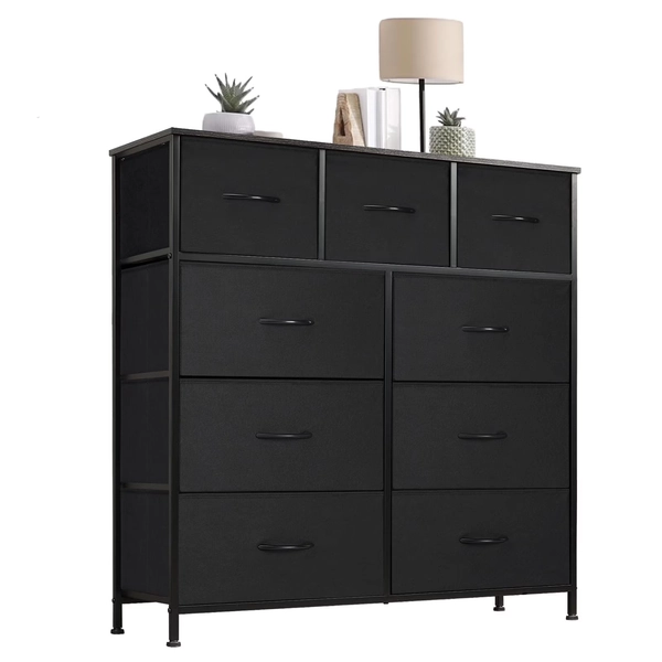 CONCETTA 9-Drawer Fabric Dresser Storage Chest for Bedroom, Closet, Storage Furniture for Adults, Black - Walmart.com