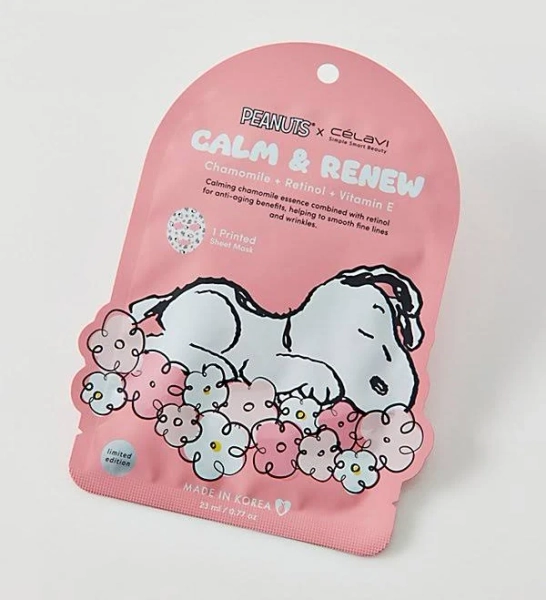 Urban Outfitters Célavi X Peanuts Snoopy Self Love Sheet Mask Set in Pink