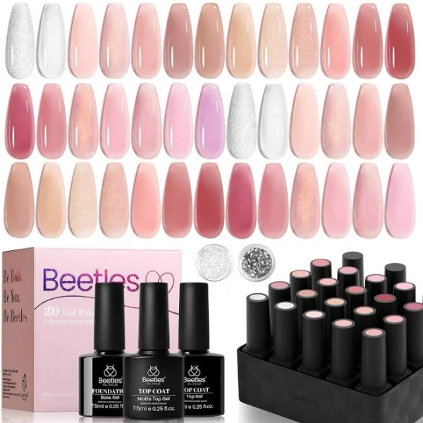 BEETLES Beetles 20 Colors Nude Paradise Gel Nail Polish Cat Eye Builder Fast Drying Non Toxic Set With Base Top Coat Fingertip Palette Sprin