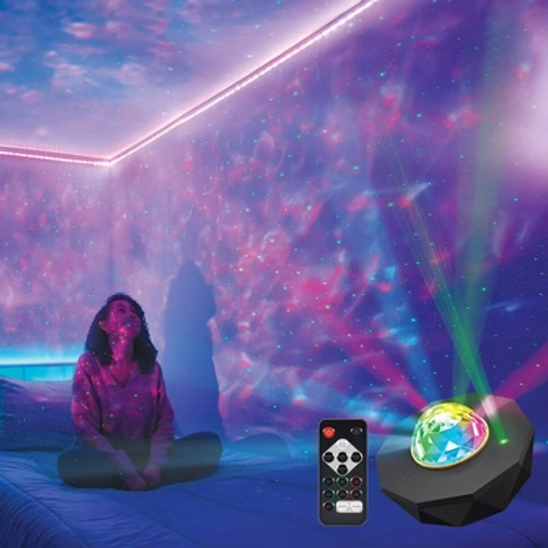 LED Galaxy Projector Laser Star Lights with Remote Black - West & Arrow: USB-Powered, Sound Reactive