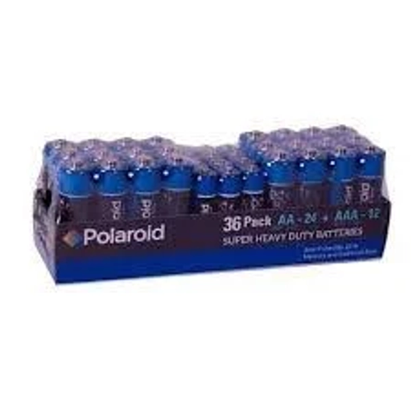 Polaroid Mega 36pk AA + AAA Batteries