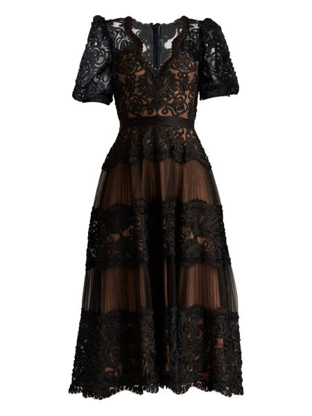 Tadashi Shoji Belline puff-sleeve embroidered dress | 2