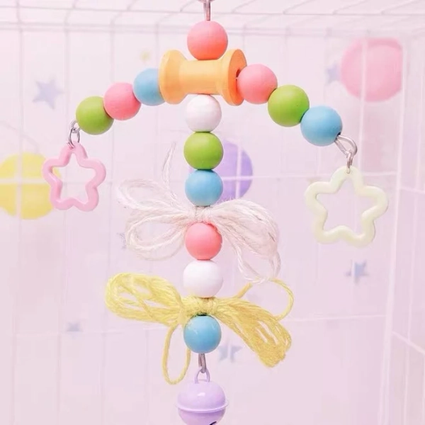 Colourful Star Kawaii Style Wooden Bird Bites