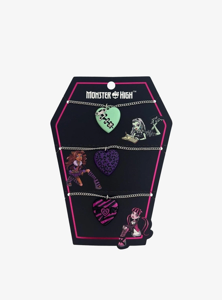 Monster High Frankie Stein Draculaura Clawdeen Wolf Necklace Set
