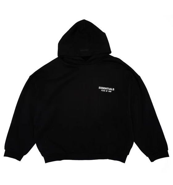 🌟Small Fear of God Essentials Fleece Hoodie (FW24) Black