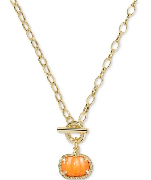 Kendra Scott Pumpkin Gold Link and Chain Necklace