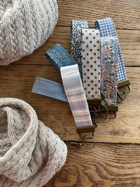 Key Fob Wristlet-Customizable-The Blues and Happiness-7 Choices