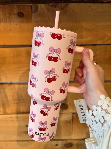 Cherry Bow Tumbler Cup