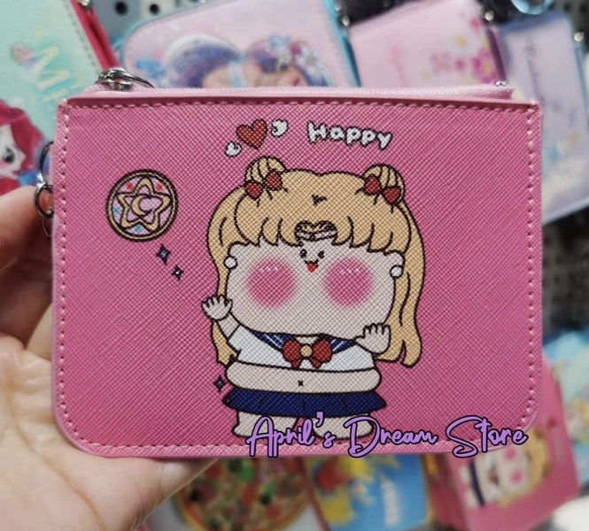 Chubby Sailor Moon ID Cardholder Coin Purse Keychain Wallet