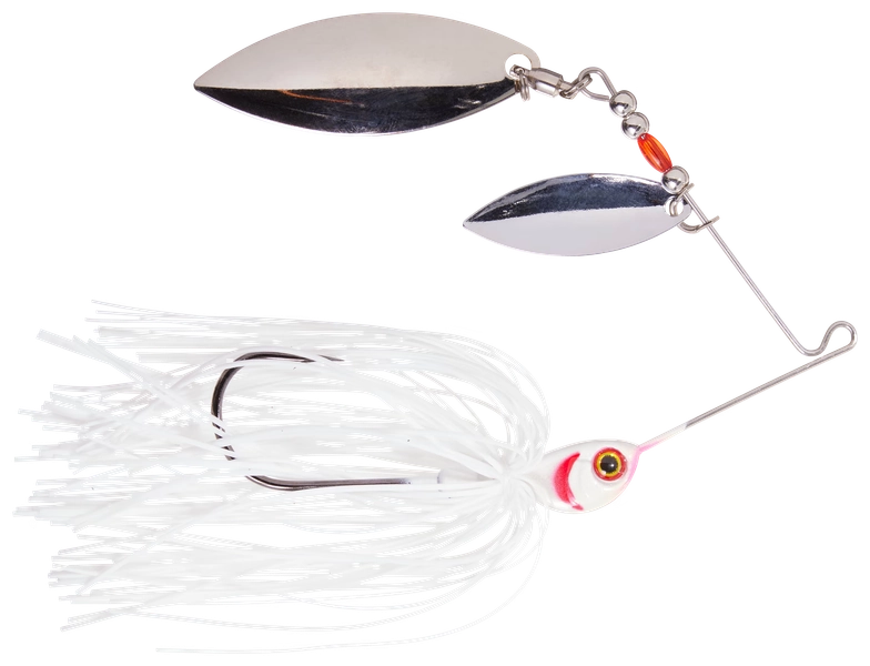 Bass Pro Shops Tourney Special Double Willow Spinnerbait - White - 1/2 oz.