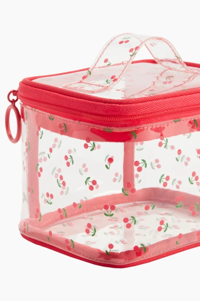 Trousse à maquillage carrée avec décor à motif