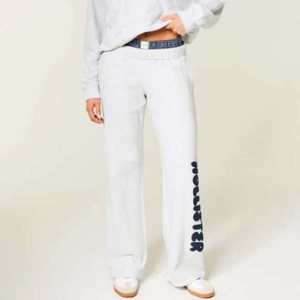 Hollister Women's Logo Graphic Wide-leg Sweatpants