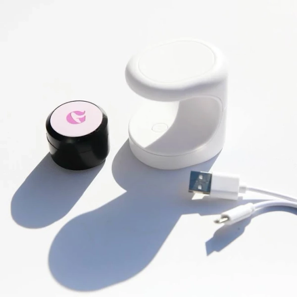 Mini LED Nail Lamp with Solid Nail Tip Gel Set
