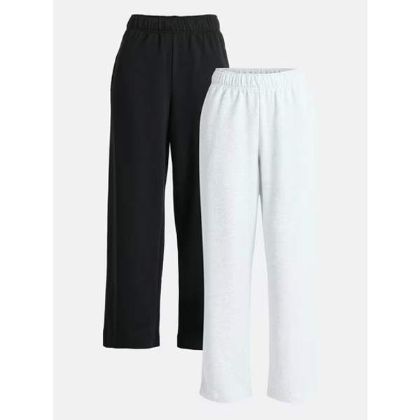 No Boundaries Soft Fleece Wide Leg Pants, 30” Inseam, 1 or 2-Pack, Women’s XXS-4X
