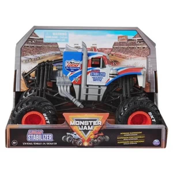 Monster Jam Series 21 Lucas Stabilizer 2024 1:24 Scale Die-Cast Truck with Rubber BKT Tires, Real Suspension, and Authentic Graphics for Kids 3+