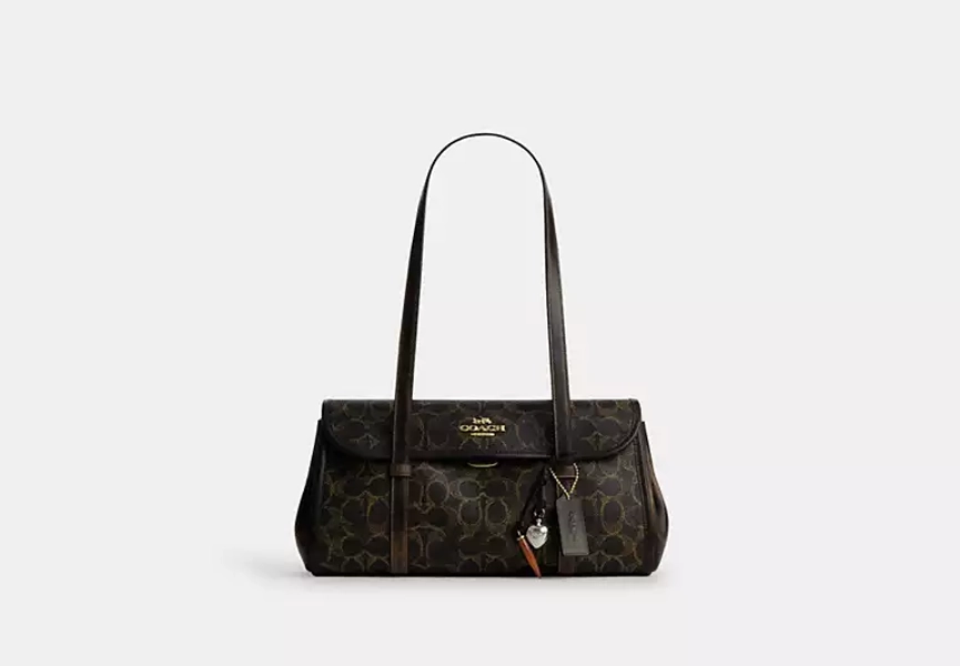 Bridget Flap Shoulder Bag In Loved Signature Canvas With Charms