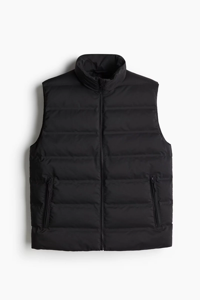 Regular Fit Water-Repellent Puffer Vest - Black - Men | H&M US