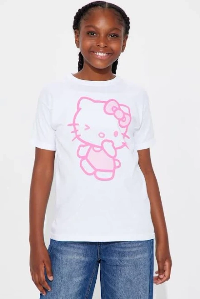 Fashion Nova Kids' Hello Kitty Too Cute Short Sleeve Tee Shirt