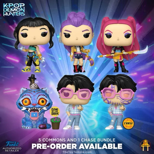 Funko Pop! K-Pop Demon Hunters Bundle of 6 Pops with Chase