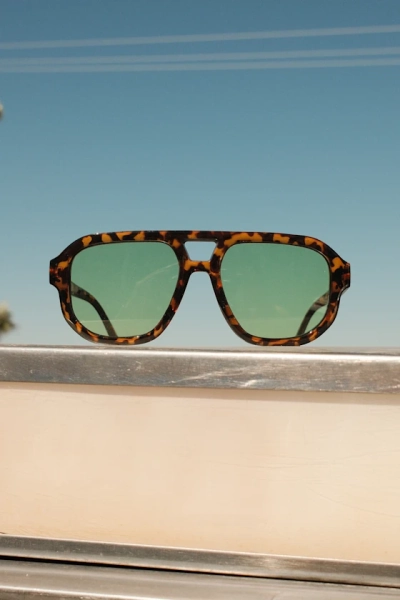 Torrey Brown Tortoiseshell Aviator Sunglasses 