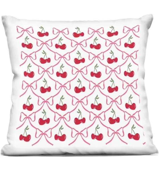 Stupell Industries Cute Cherries & Bows Pattern Decorative Printed Throw Pillow