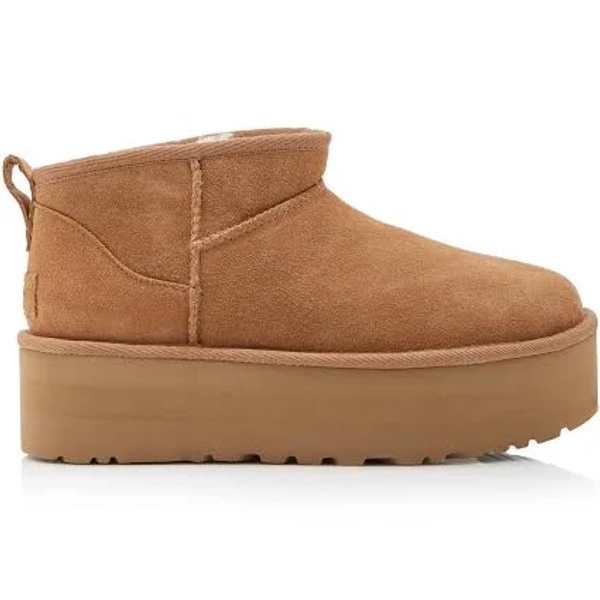 UGG - Classic Ultra Mini Sheepskin Platform Boots - Tan - US 11 - Moda Operandi