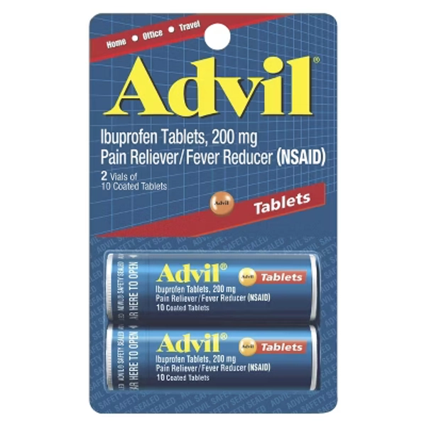 Advil Pain & Fever Reducer Tablets - Ibuprofen (NSAID) - 2ct/10pk: Aspirin-Free, Caffeine-Free, Whole Body Relief