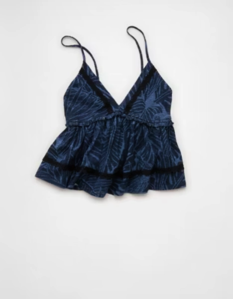 AE Sunchaser Lace Trim Babydoll Tank Top
