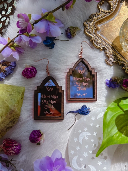 “Here Lies My Last Fuck” Earrings