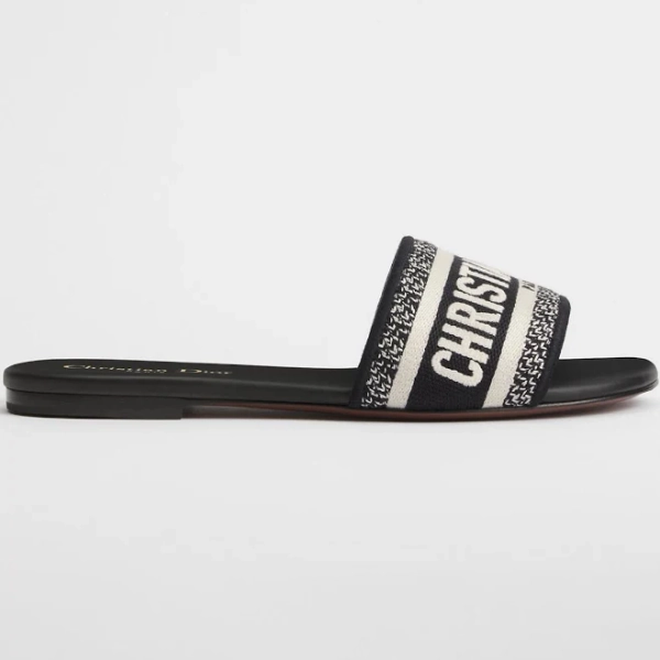 Women Dior Dway Flat Mules Blue