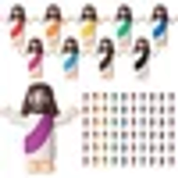 40 Pcs Little Jesus Figurine Miniature Jesus Doll Tiny Jesus Figurine to Hide and Seek Classic Religious Gifts Christ Savior Jesus for Sunday Easter Egg Stuffers Baptism Gift(40,Red)