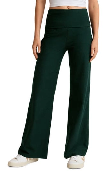 Beyond Yoga Space Dye Wide Leg Pants in Dark Spruce Green Heather at Nordstrom Rack, Size Large