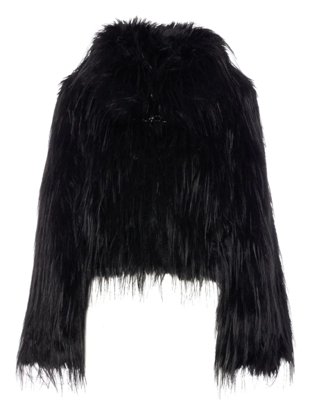 PINKO high-neck faux-fur jacket | XS