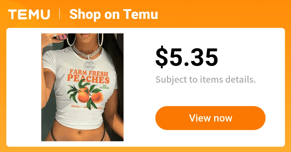 peach fruit party t shirt vibrant orange cropped short - Temu