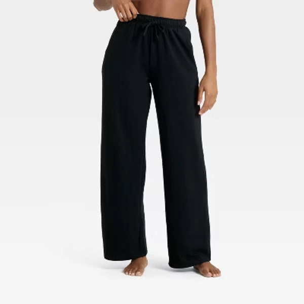 Women's Fleece Wide Leg Sweatpants - Auden™ Black S