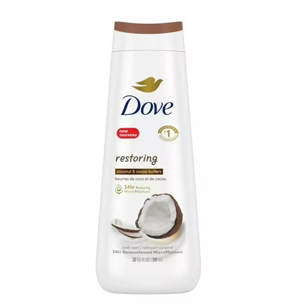 Dove Beauty Restoring Coconut Butter & Cocoa Butter Body Wash, 20 Oz