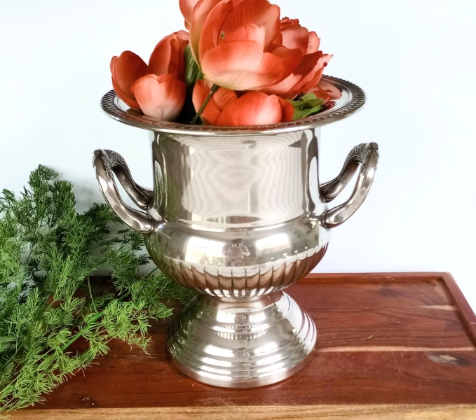 Champagne Bucket Silverplate Ice Trophy Wine Cooler Ice Bucket