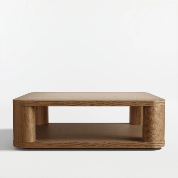 Oakhurst Brown Oak Wood 46" Square Coffee Table