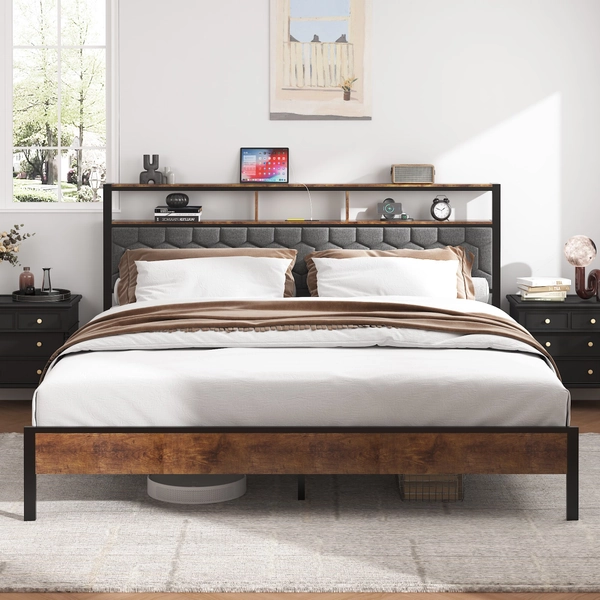 Low Profile Bed Platform Bed Metal Slats Frame Support Bed