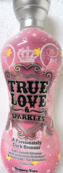 TRUE LOVE &amp; SPARKLES DARK SILICONE BRONZER TANNING SUN TAN LOTION BY SUPRE RARE!