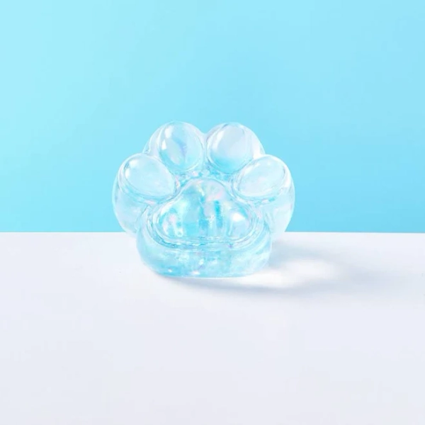 TABASQUISHY Blingbling Transparent Blue Paw Squeeze Toys