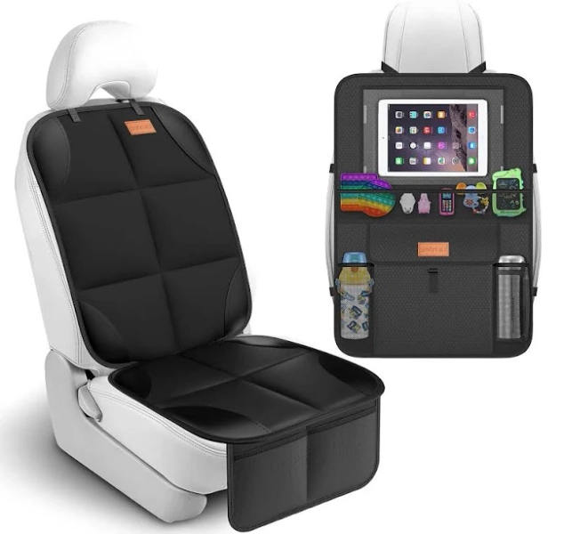 SMART ELF Non-Slip Backing Backseat Car Organizer Kick Mat
