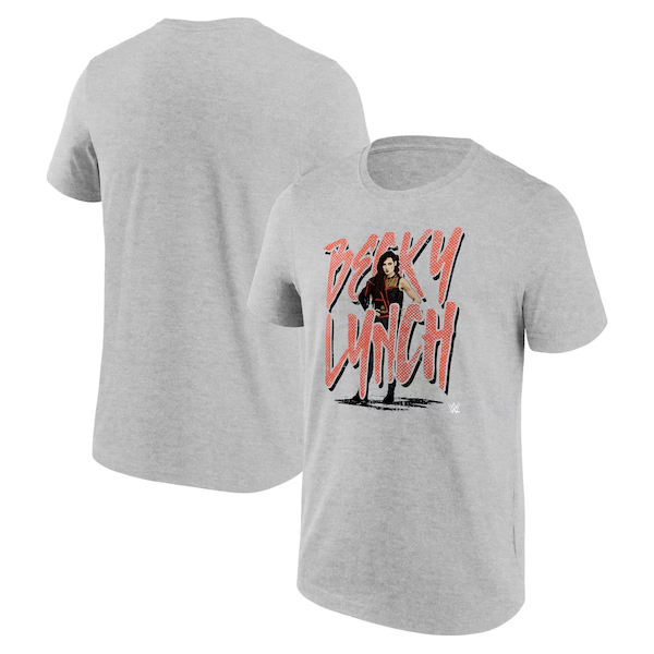 WWE Becky Lynch Name Rough T-Shirt - Sports Grey - Mens