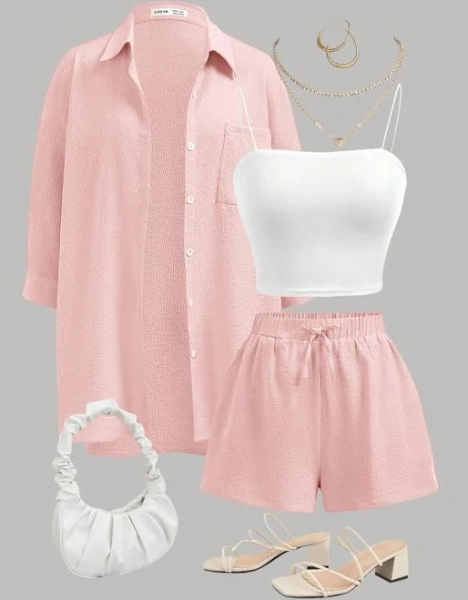 SHEIN Teens Loose Fit Camisole Shorts