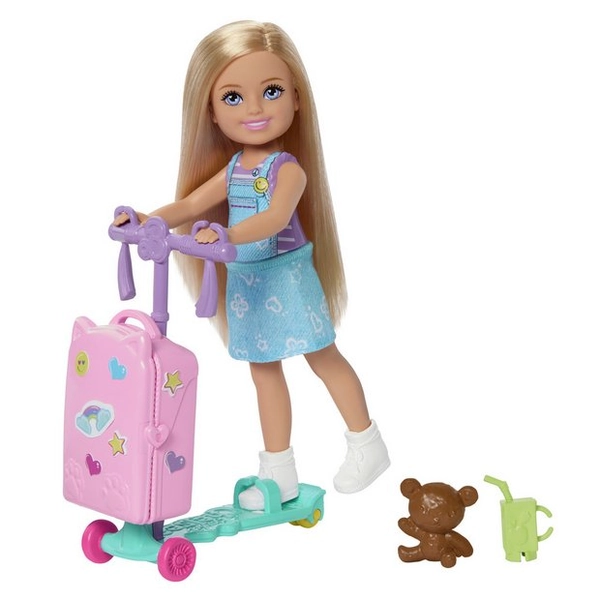 Buy Barbie Club Chelsea Limitless Adventure Doll, Scooter Suitcase and Accessories | Dolls | Argos