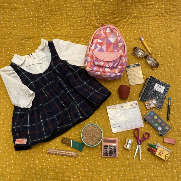 Our Generation Off To School Uniform Geometric Backpack School Set &amp; Accessories