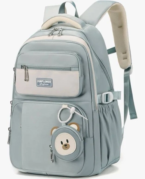 Leaper Preppy Backpack For Teens : 18.5 Inch Bookbag Multi-pocket For