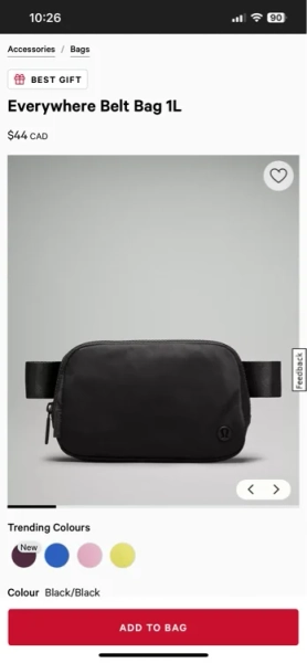 Everywhere Belt Bag 1L - Black - ONE SIZE